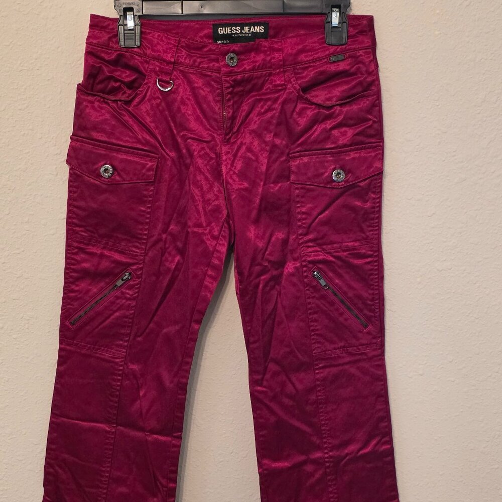Vintage Guess Jeans Red Cargo Pants, Size 28
